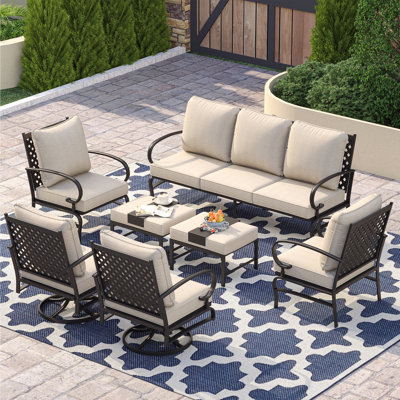 7 - Person Patio Conversation Set with Cushions