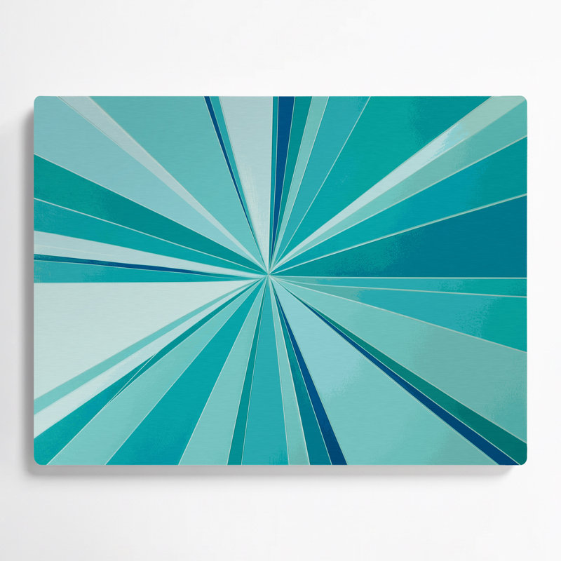 Art mural en métal bleu Hard Edge 34, H 11 po x l 14 po