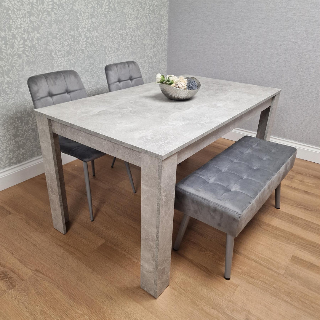 Kosy Koala Unisex Grey Wooden Dining Table Set With 2 Chairs And 1 Bench, Room Furniture 140Cm X 80Cm - Image 4