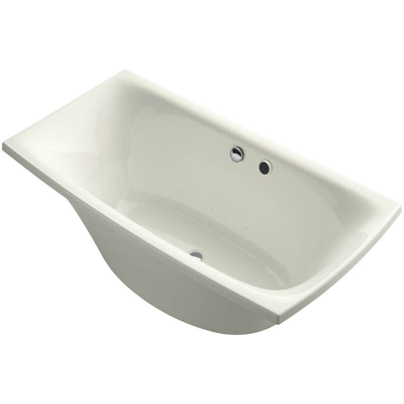 Escale® Freestanding Bubblemassage 72" x 36" Bathtub, Biscuit