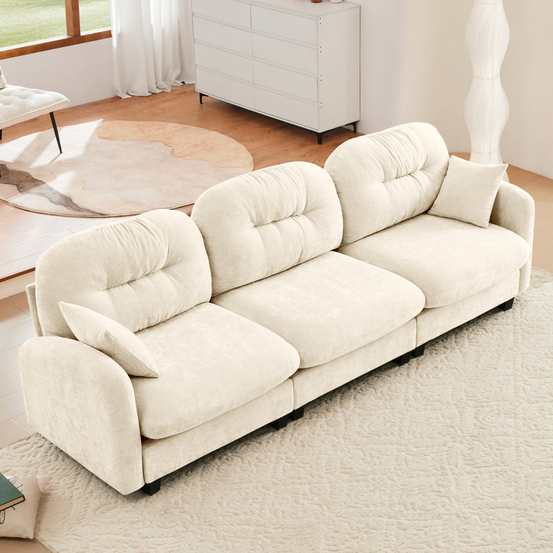 Ergonomique à trois - avec revêtement en chenille douce et élégant pour des sièges personnalisables, Beige Chenille