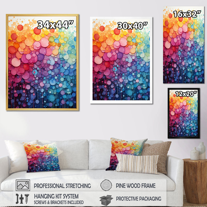 Rainbow Infinite Intricacies I - Rainbow, H 44 po x l 34 po x P 1,5 po, Cadre photo doré simple