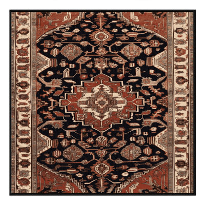 Machine Washable Persian Brown Area Rug