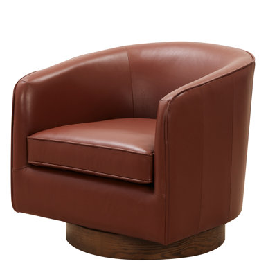 Modern Leather Chair - Hardwood & Plywood Frame, No Assembly Stylish Armchair Pocketed Coil Seat, Enhanced Seating Comfort