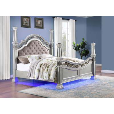 Silver Metallic King Bed