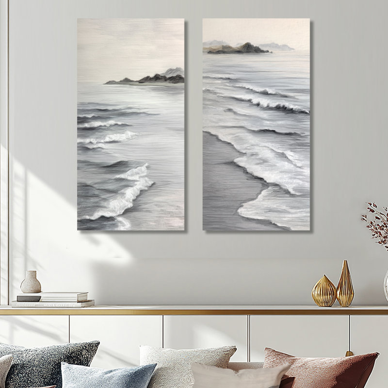 «Ocean Shore Line in Mexico - Beach», reproduction murale 2 pièces, 32" H x 32" W
