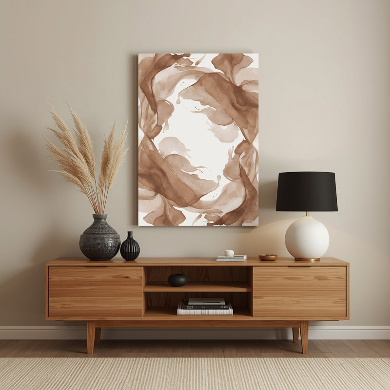 Aquarelle abstraite 22, art mural en métal beige, H 18 po x l 12 po
