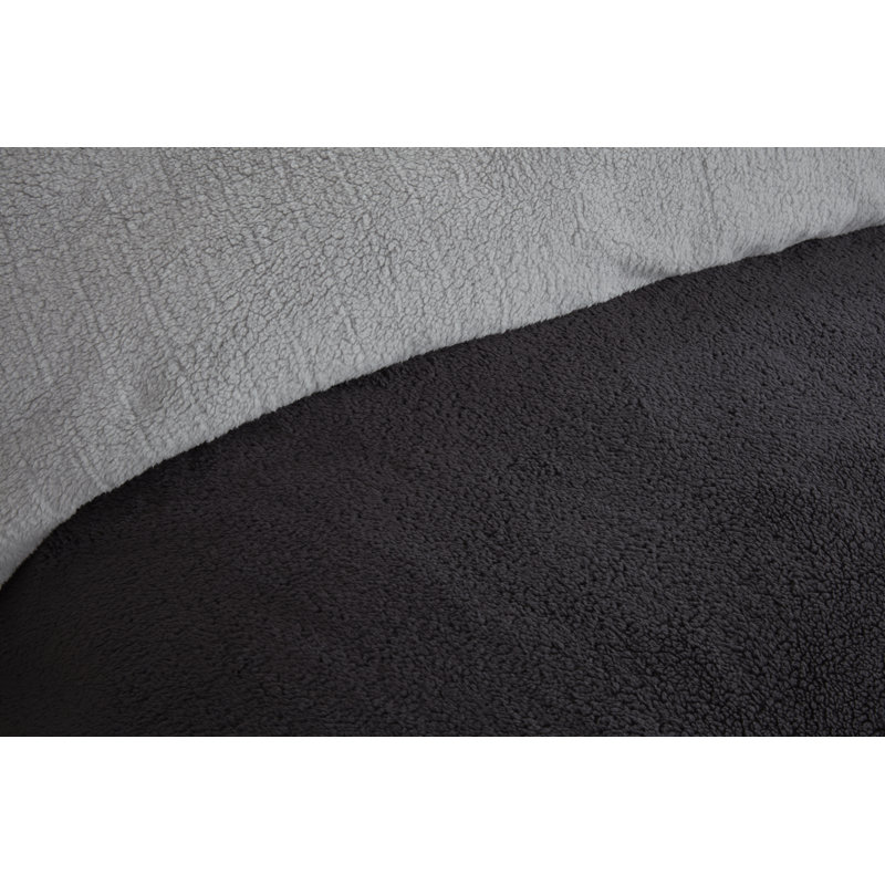 Dashyia Polyester Solid Colour Duvet Cover Set with Pillowcases Included, Grey/Charcoal, Single - 1 Standard Pillowcase