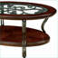 Table basse traditionnelle en cerisier brun avec tablette ouverte Pieds ornés en métal pour le salon