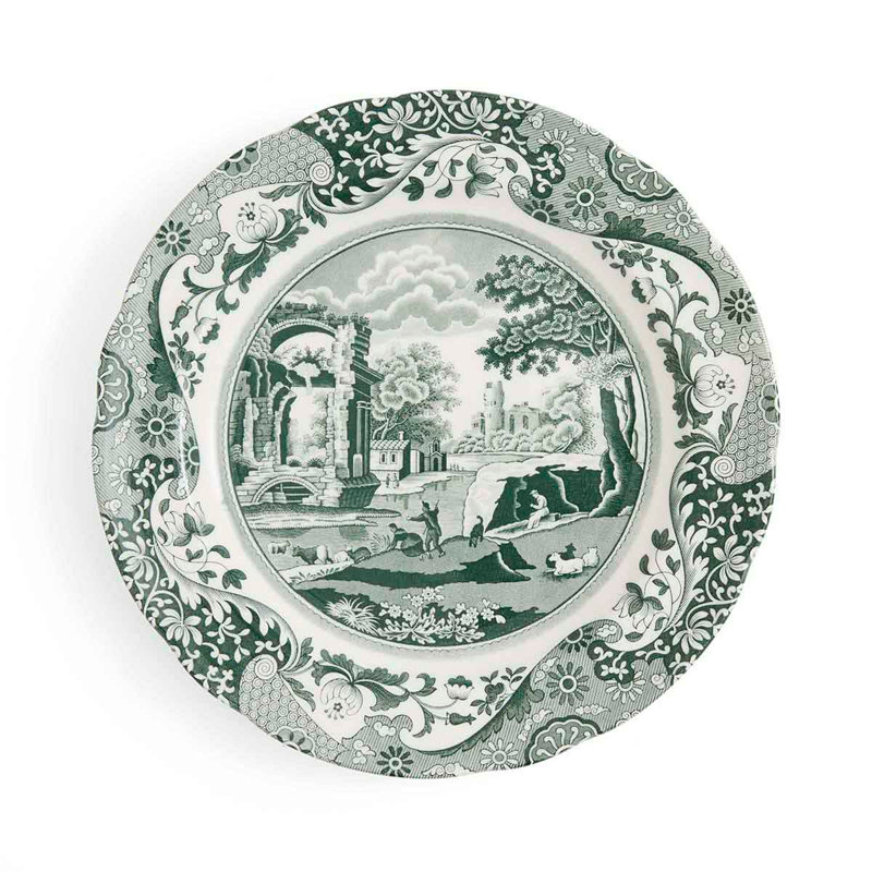 Heritage Green Italian 10.5" Dinner Plates, Set of 4