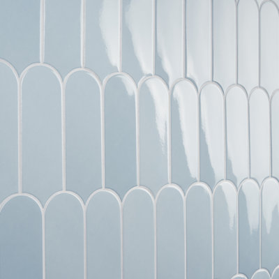 Airy 2.83 in. x 7.67 in. Polished Ceramic Fishscale Wall Tile (5.15 Sq. Ft. / Case)