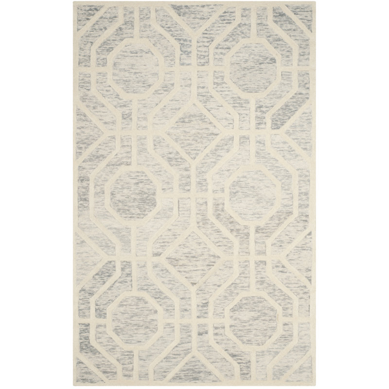 Tapis géométrique en laine touffeté à la main Deedgra, Rectangle 4 pi x 6 pi