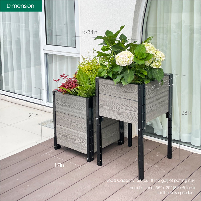 Elevated Planter, Gray