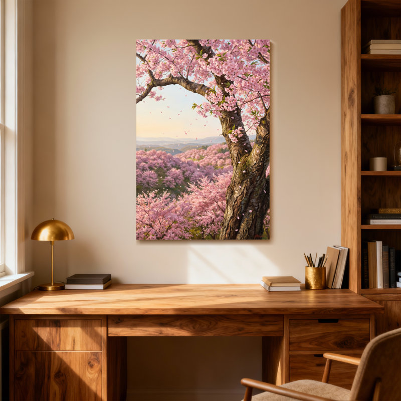 Plantes et fleurs, fleurs de cerisier, paysage printanier, H 30 po x l 20 po