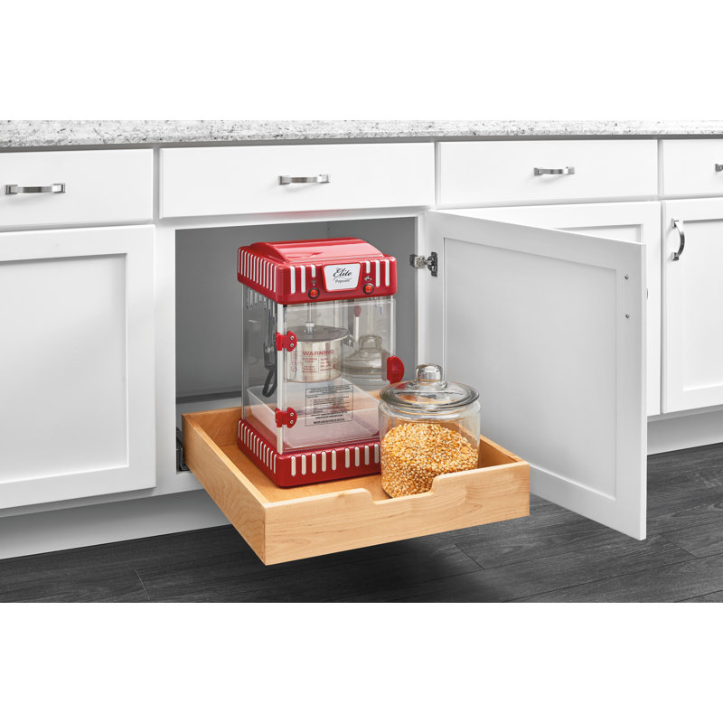 Tall Wood Pullout Drawer w/ BLUM Soft-Close for 18" Base Cabinets, 8" H x 14.0625" W x 21.6563" D