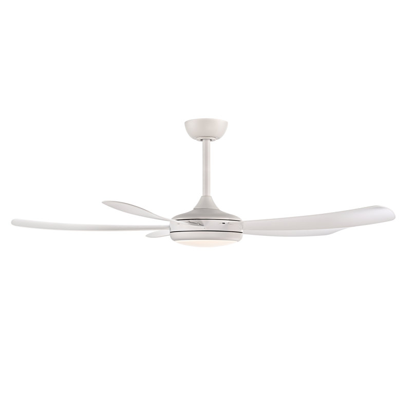 52" 5-Blade LED Indoor/Outdoor Ceiling Fan - Matte Black with Matte Black Finish Blades and Etched Lens, Airstra MWW-MWW