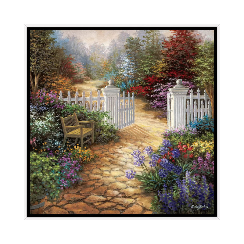 « gateway to enchantment », reproduction d’art sur toile, H 12 po x l 12 po x P 1,5 po, Cadre blanc