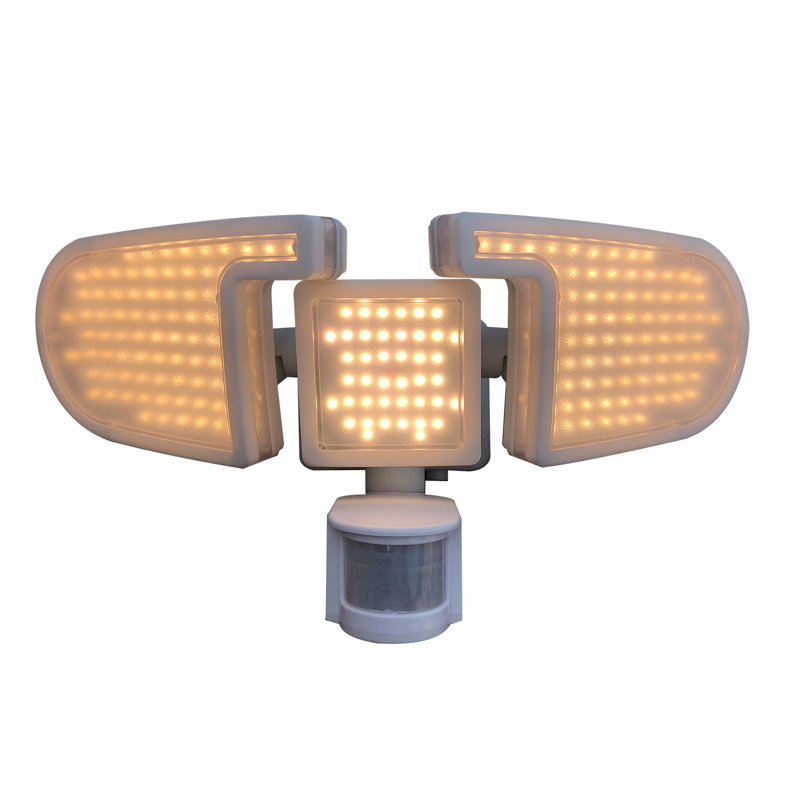 White Triple Head LED Outdoor Motion Security Light