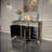 Black and Gold Bamboo-Style Sideboard-122782616