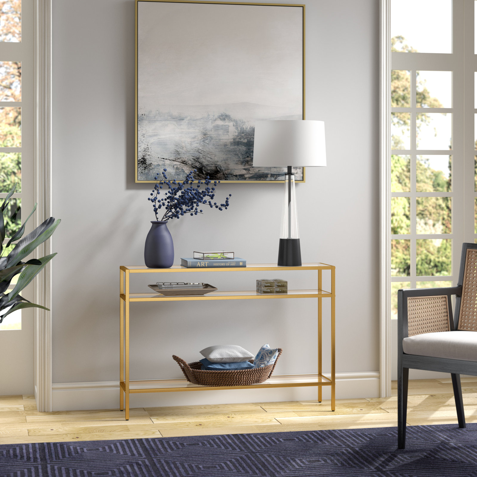 Marissa 42'' Console Table, Brass