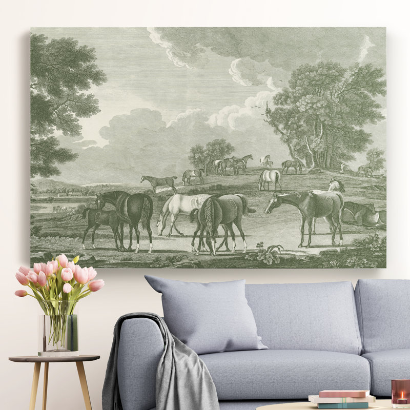 Scènes équestres I - impression, H 27 po x l 18 po x P 1 po, Toile tendue