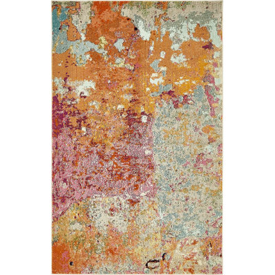 Keimar Washable Abstract Indoor Rug