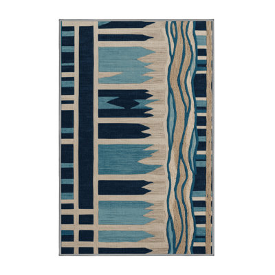 Washable Urban Seaside Coastal Area Rug