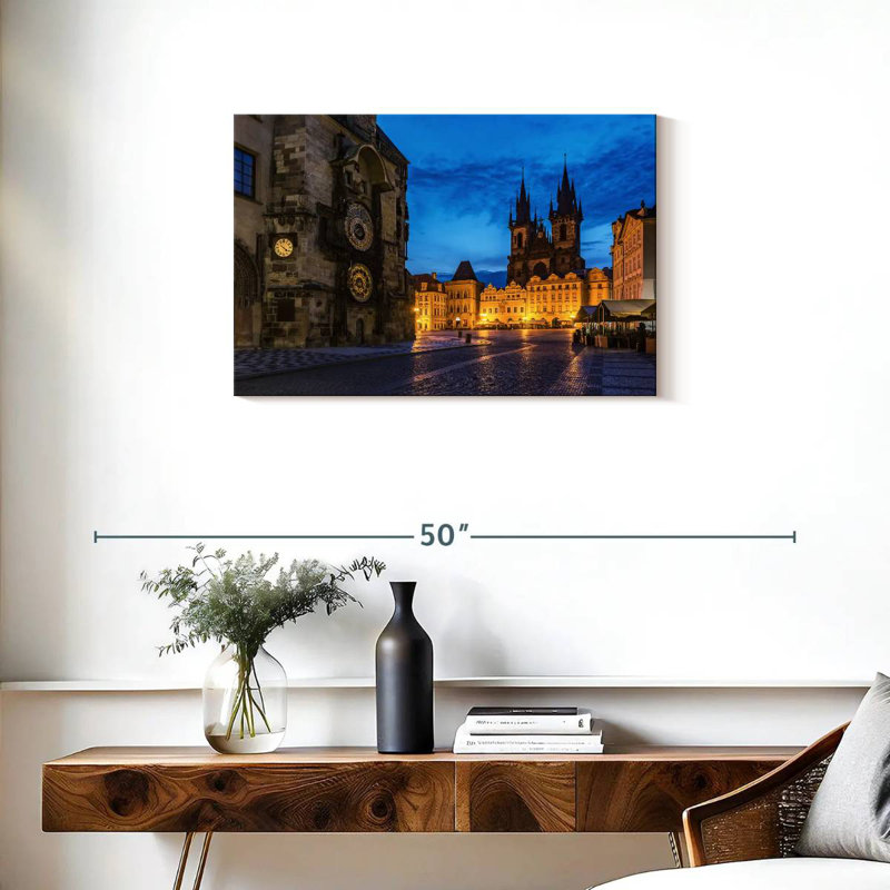 Sireci Prague Town Square At Night, 20" H x 30" W
