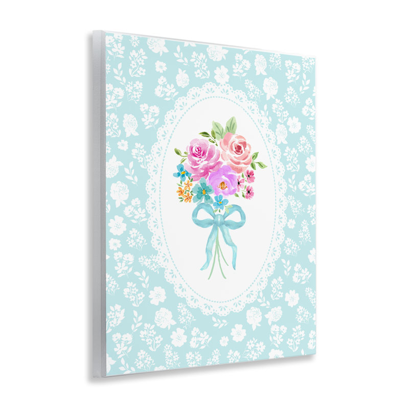 Plaque murale turquoise Bouquet féminin, design par Corinne Haig