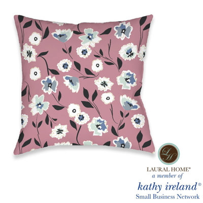 kathy ireland HOME Delicate Floral Toss 18" x 18" Decorative Pillow