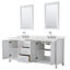 Ensemble de meuble-lavabo double 80 po avec dessus en quartz et miroir Daria-100501949-100481396-100481399
