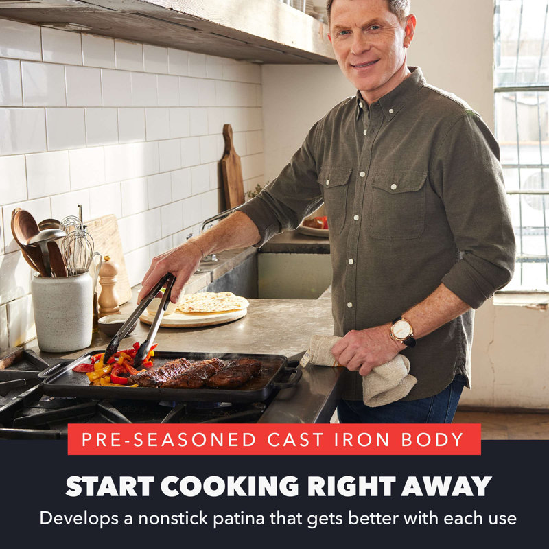 Bobby Flay by GreenPan 11” x 16.5” Reversible Cast Iron Grill Griddle