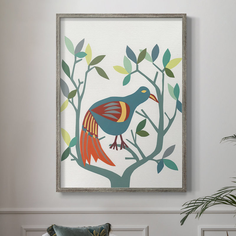 Reproduction encadrée WhittyBirdII - bois massif, H 11 po x l 9 po