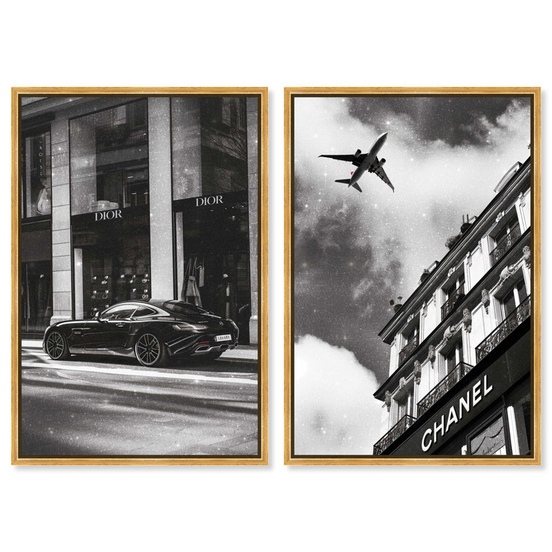 "Neutral Harmony", paire abstraite minimaliste sur toile, art mural Glam par Art Remedy, cadre doré, 30 x 45