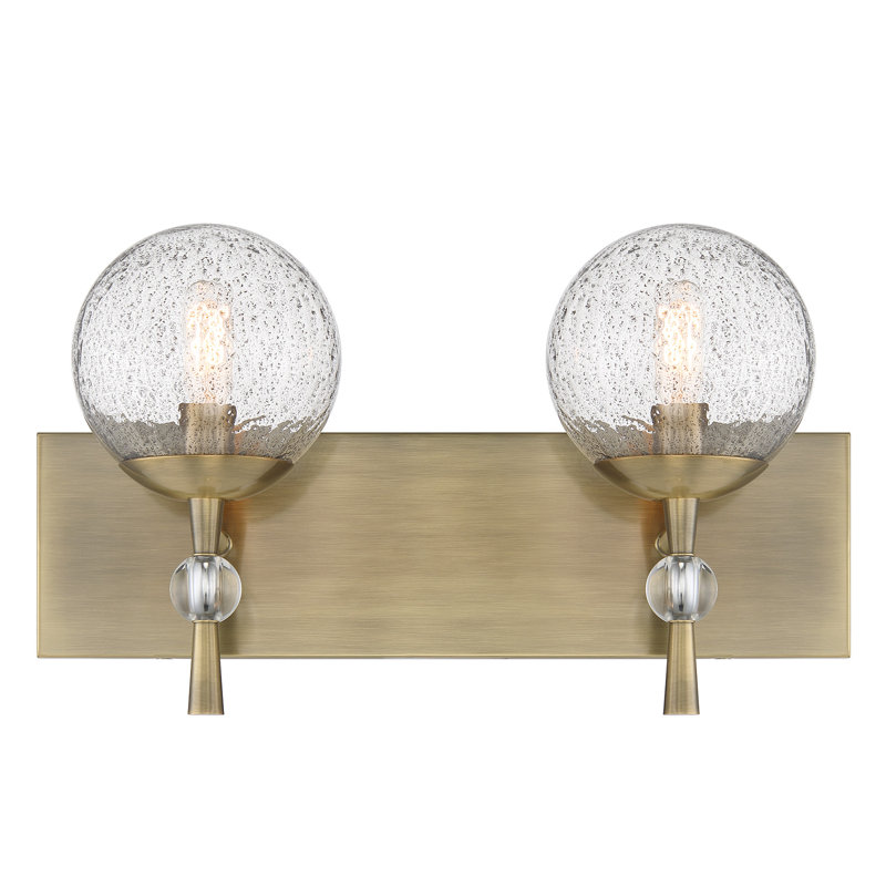 Mercer41 Marvaa Oxidized Aged Brass With Clear Vanity Light, 2