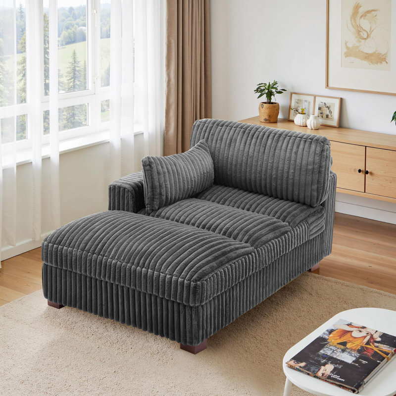 Bukvice Chaise Lounge, Grey, Left Hand Facing