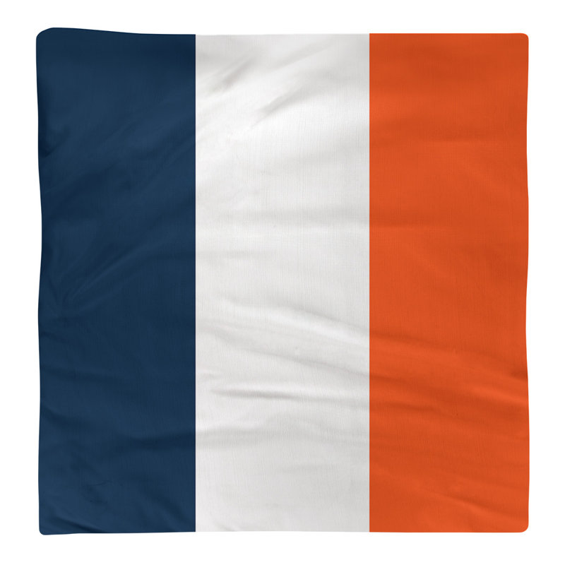 Cotton Striped Square Napkin, Navy/White/Orange