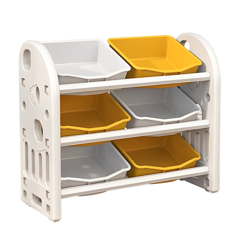 Organisateur de jouets en plastique Alianna, Blanc / jaune