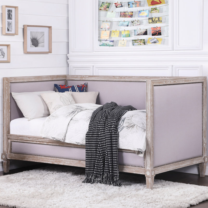 Charlton Beige Linen & Weathered Oak Finish Daybed (Daybed)