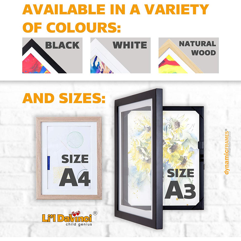 Expandable Picture Frame for 50 ArtWorks, 21 cm x 29.7 cm, Black