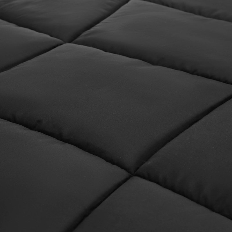 Down Alternative Solid Quilted Comforter, Twin Comforter, Black