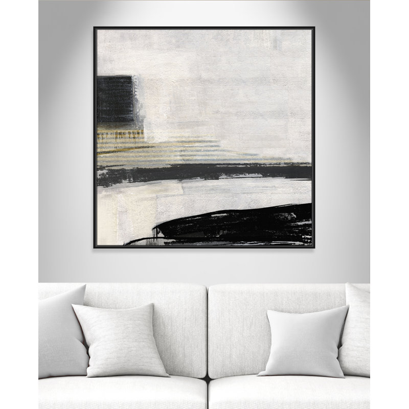 «La Bande I Print» par Sally Swatland, Cadre flottant noir, H 41,5 po x l 41,5 po