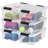 13 Qt Stackable Plastic Storage Bins With Lids, 6 Pack - BPA-Free, - See-Through Organizing Solution, Latches, Durable Nestable Containers, Secure Pull Handle