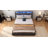 Full Size Upholstered Bed Frame with 4 Drawers, Bed with Storage Headboard, Charging Station and LED Lights-1420394766