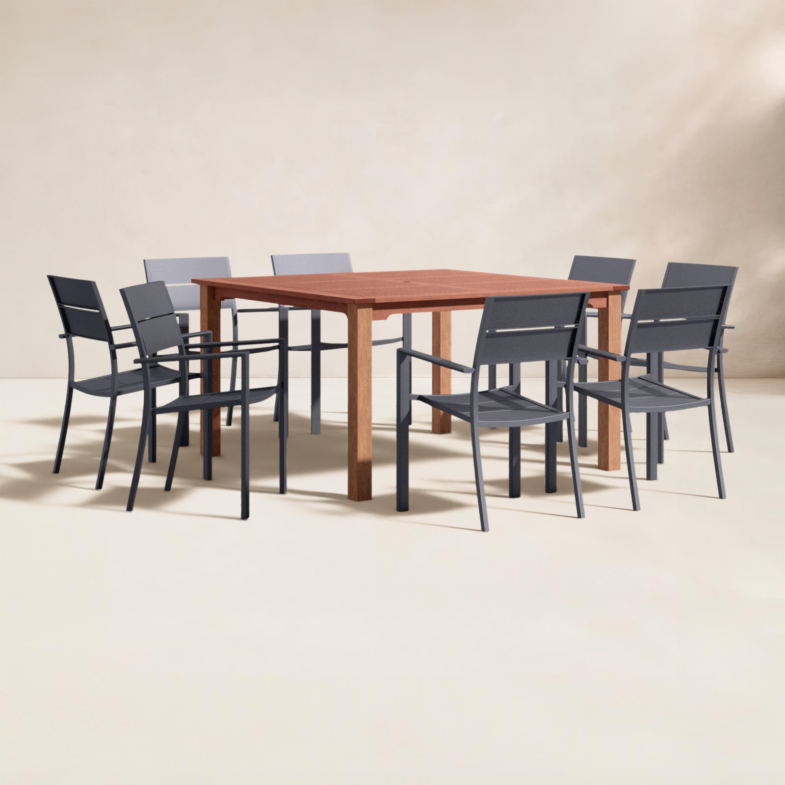 Anautica 59" Eucalyptus Patio Dining Set