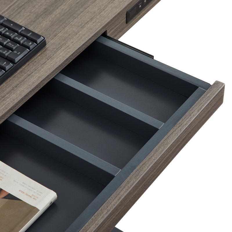 Bureau debout à hauteur ajustable Gooitsen, Chêne gris / Noir, 55" H x 54.3" W x 23.6" D