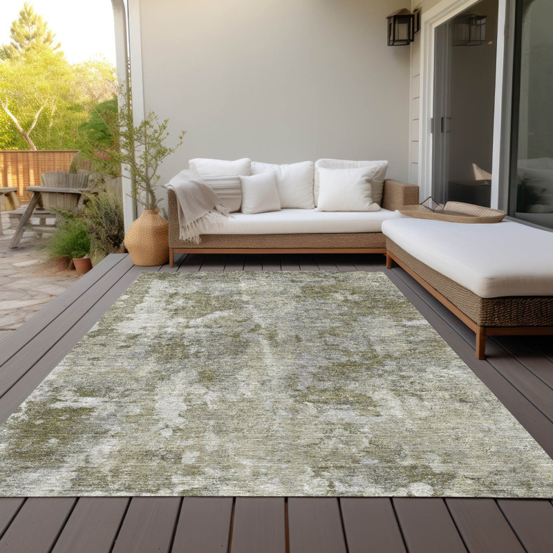 Abstract Indoor / Outdoor Rug, Rectangle 10' x 14'