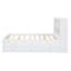 Lit plateforme double avec lit gigogne, tiroirs de rangement et ports USB, base de lit blanche pour les chambres d'amis-1959831841
