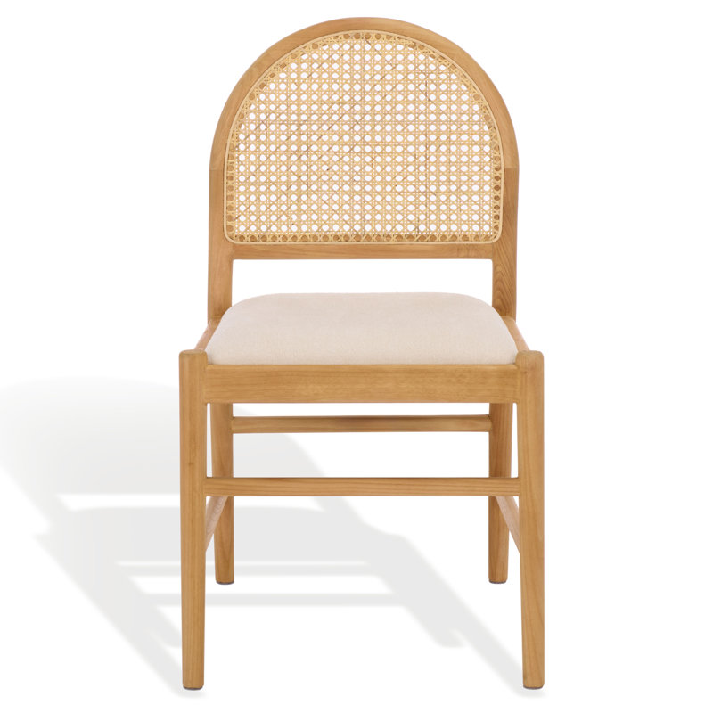 Laylie Leather Upholstered Dining Chair, Natural Boucle, Medium Oak
