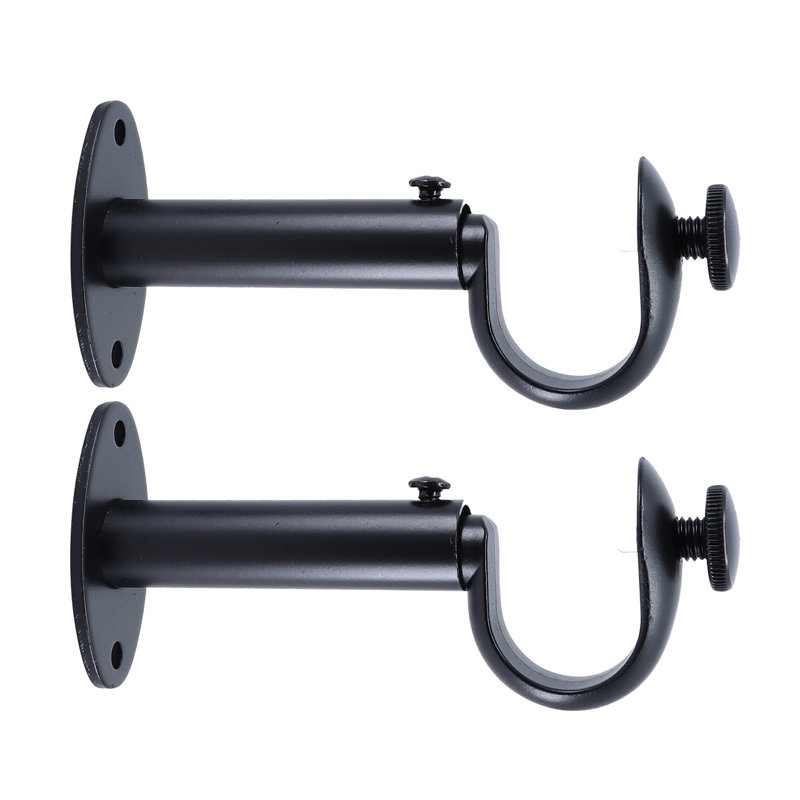 Tringle à rideaux en zinc MERIVILLE pour tringle à rideaux de 1 po, Noir